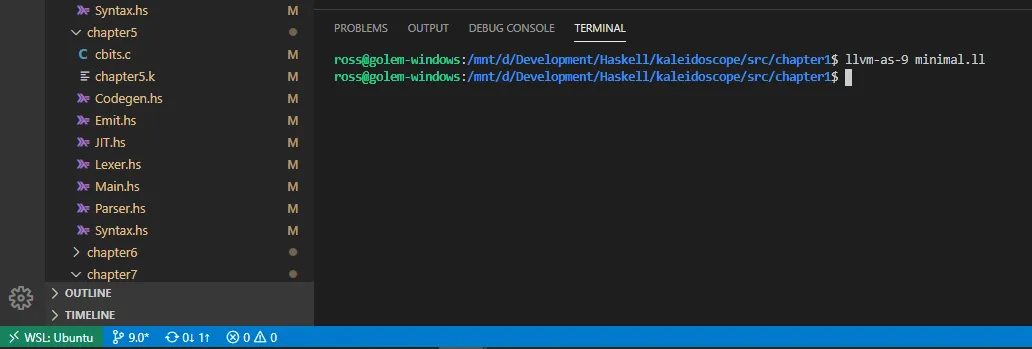 VSCode running LLVM inside WSL